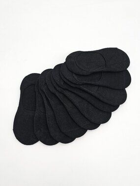 10 Pairs Women’s Black No-Show Liner Socks Size 8–10